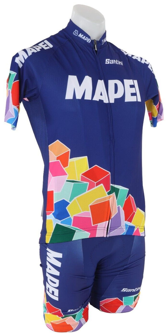 Santini Mapei Short Sleeve Cycling Kit Men LARGE Road Bike Jacket Socks Bundle