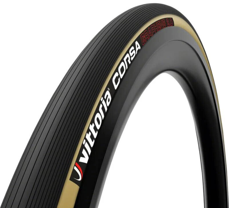 Vittoria Corsa Graphene 2.0 Clincher Road Bike Tire 700x 25c Tanwall Race 320TPI