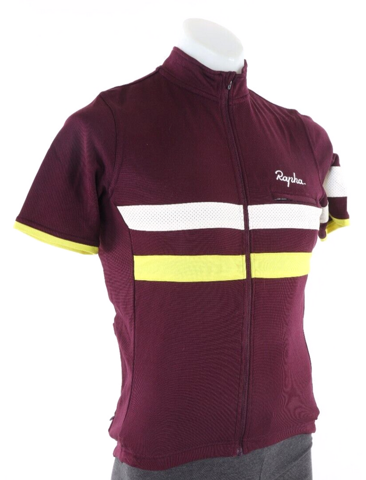 Rapha Brevet Short Sleeve Jersey Men MEDIUM Burgundy Road Bike Gravel CX Merino