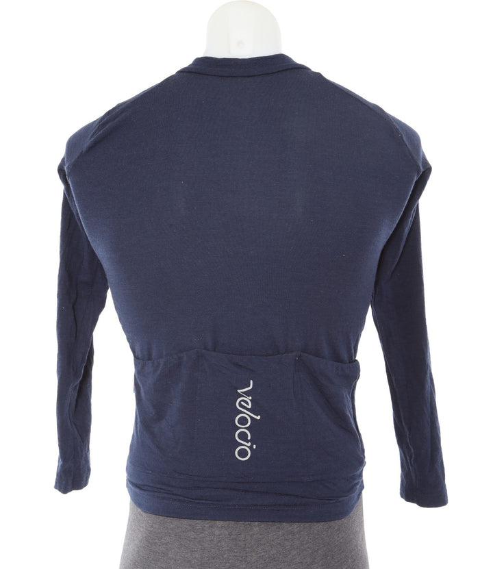 Velocio Concept Merino Long Sleeve Cycling Jersey Men MEDIUM Blue Road Gravel