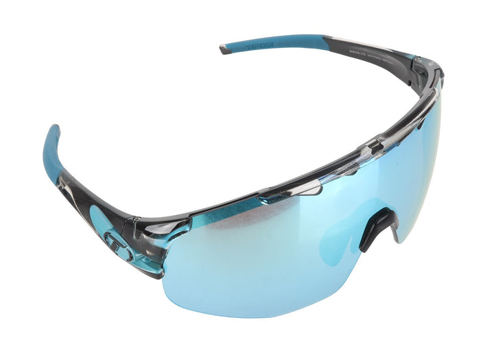 Tifosi Sledge Lite Road Bike Sunglasses Crystal Smoke w/3 Lenses Clarion Blue