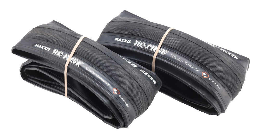 Maxxis Re-Fuse Tubeless Gravel Bike Tires 700 x 40mm PAIR Silkworm BLACK