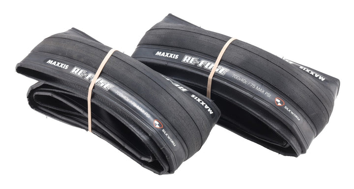 Maxxis Re-Fuse Tubeless Gravel Bike Tires 700 x 40mm PAIR Silkworm BLACK