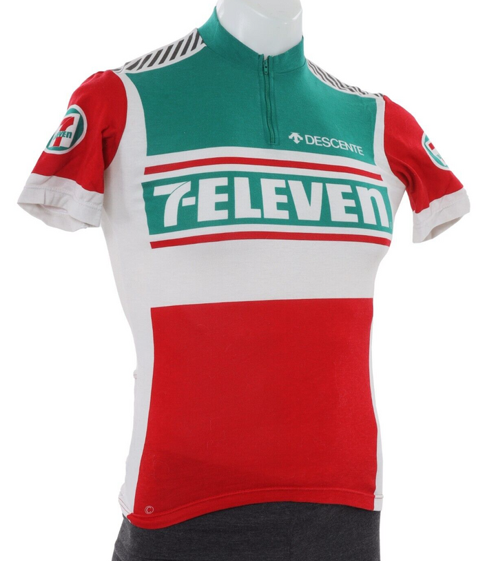 Descente 7-Eleven Short Slv 1/4 Zip Cycling Jersey SIZE 2 Vintage Cycling Japan