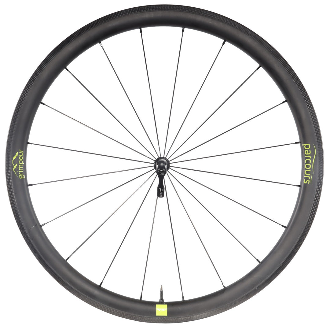 Parcours Grimpeur Carbon Road Bike FRONT Wheel Tubeless 700c Aero QR Rim Brake