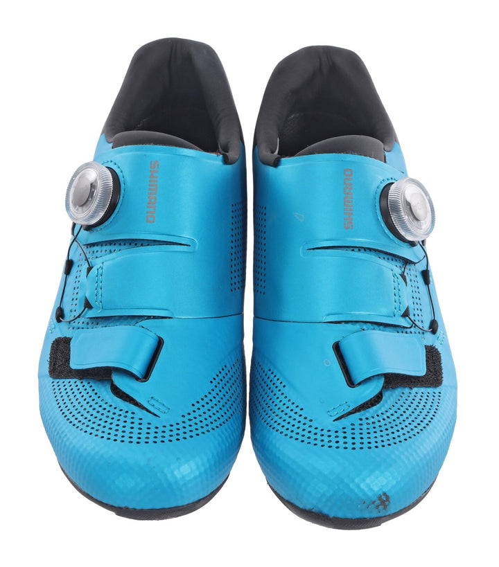 Shimano RC5W Carbon Road Bike Shoes EU 39 US Women 7.2 Turquoise 3 Bolt BOA Race