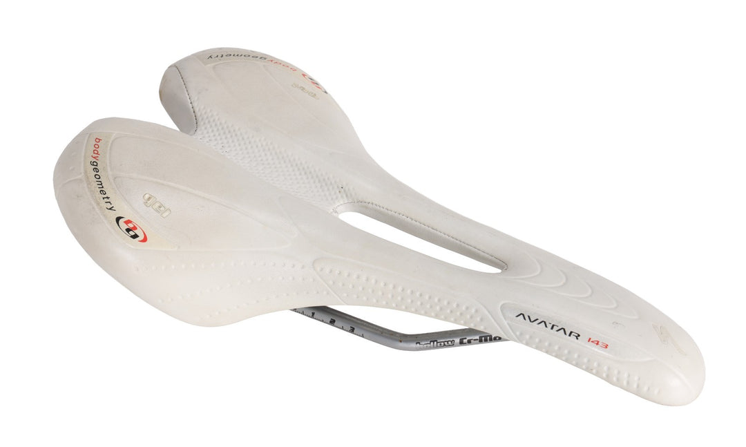 Specialized BG Avatar Road Bike Saddle 143mm 7 x 7mm WHITE Hollow Cr-Mo Rail