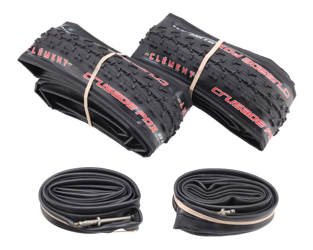 Clement Crusade PDX Cyclocross Bike Clincher Tires w/Tubes 700x 33c 1 PAIR