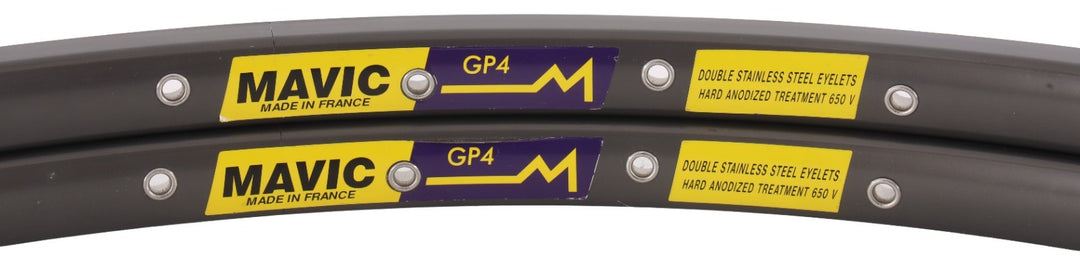 Mavic GP4 700c Alloy Tubular Rims 1 PAIR 36H Grey Road Bike Race French Vintage