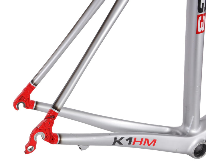 De Rosa King 3 Carbon Road Bike Frameset XXL 73cm Silver Rim Brake QR K1HM 2010