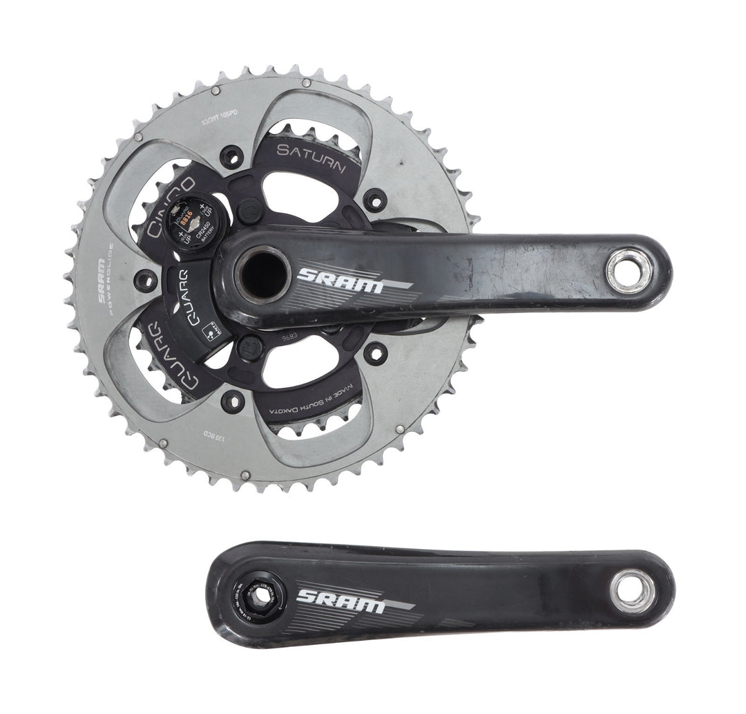SRAM Quarq CinQo Power Meter 2x10s Road Bike Crankset 175mm GXP 53/39T FOR PARTS