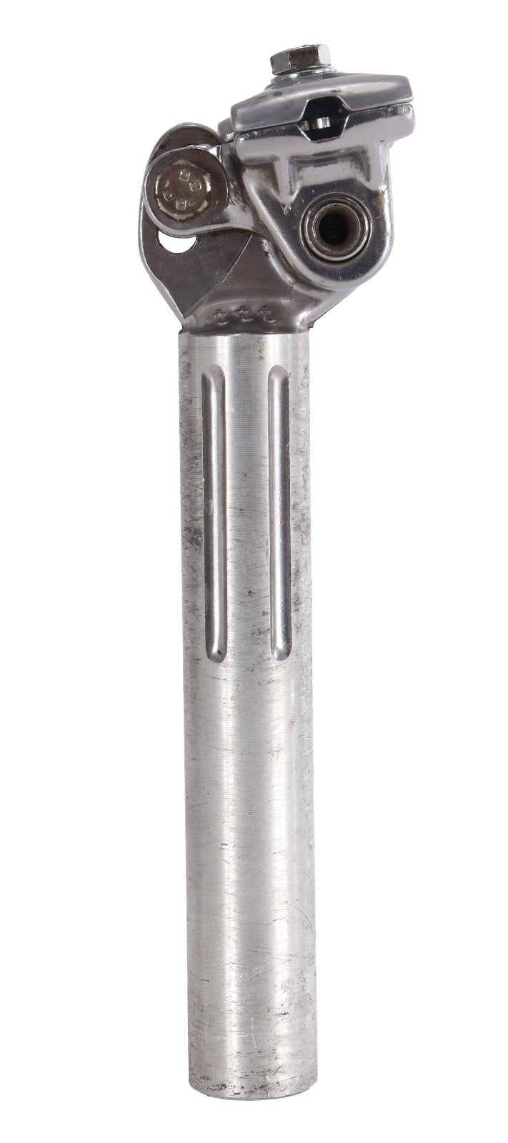 3TTT Fluted Alloy Road Bike Seatpost 27 x 200mm 15mm SB Silver Vintage