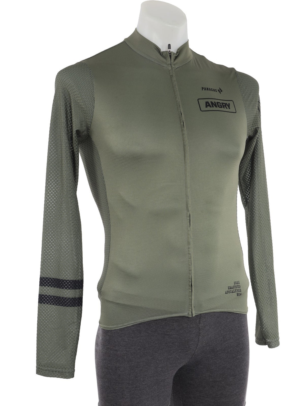 Panache Angry Bovine Long Slv Pro Air Road Cycling Jersey Men M Green Base Layer
