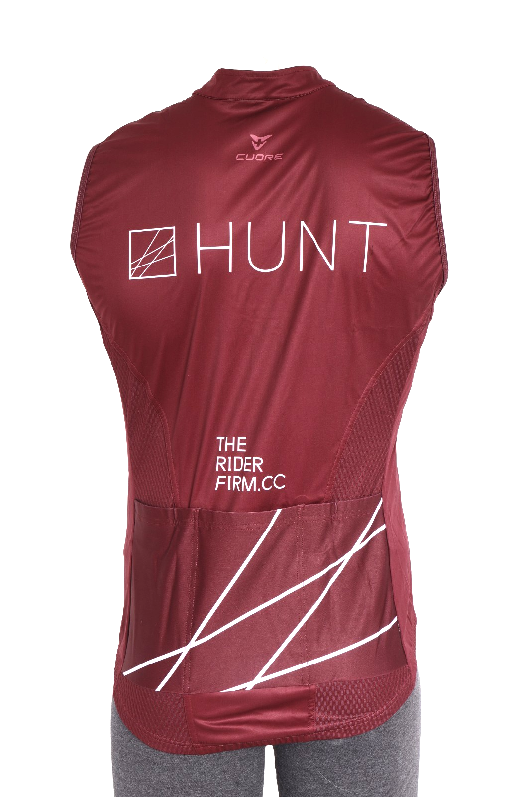 Cuore Hunt Wheels Silver Cycling Wind Vest Men MEDIUM Maroon Road Bike Race