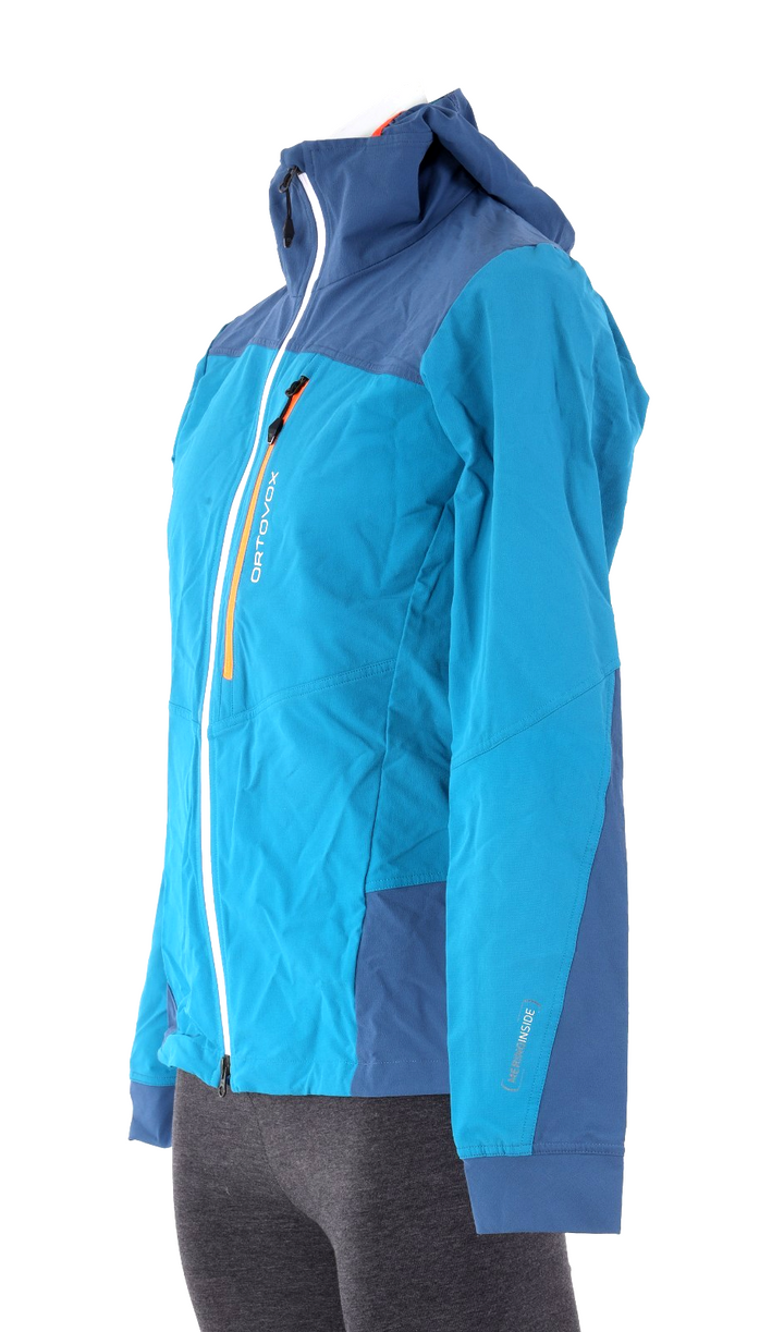 Ortovox Pala Hooded Merino Wool Jacket Men MEDIUM Blue Climbing Hiking Trail