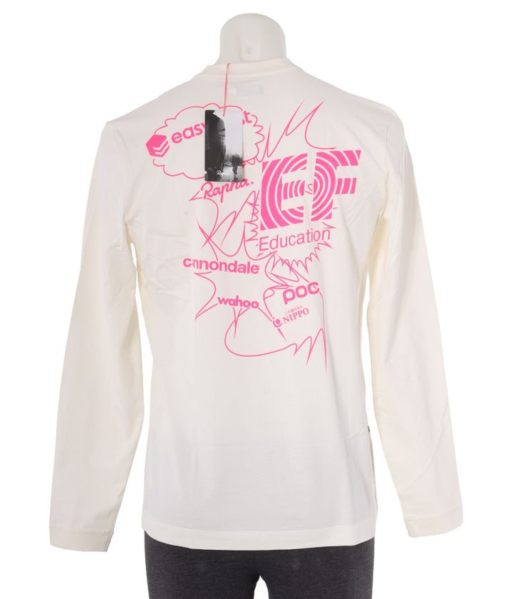 Rapha EF Education Cannondale Pro Cycling Long Slv Cotton Shirt Men MEDIUM White