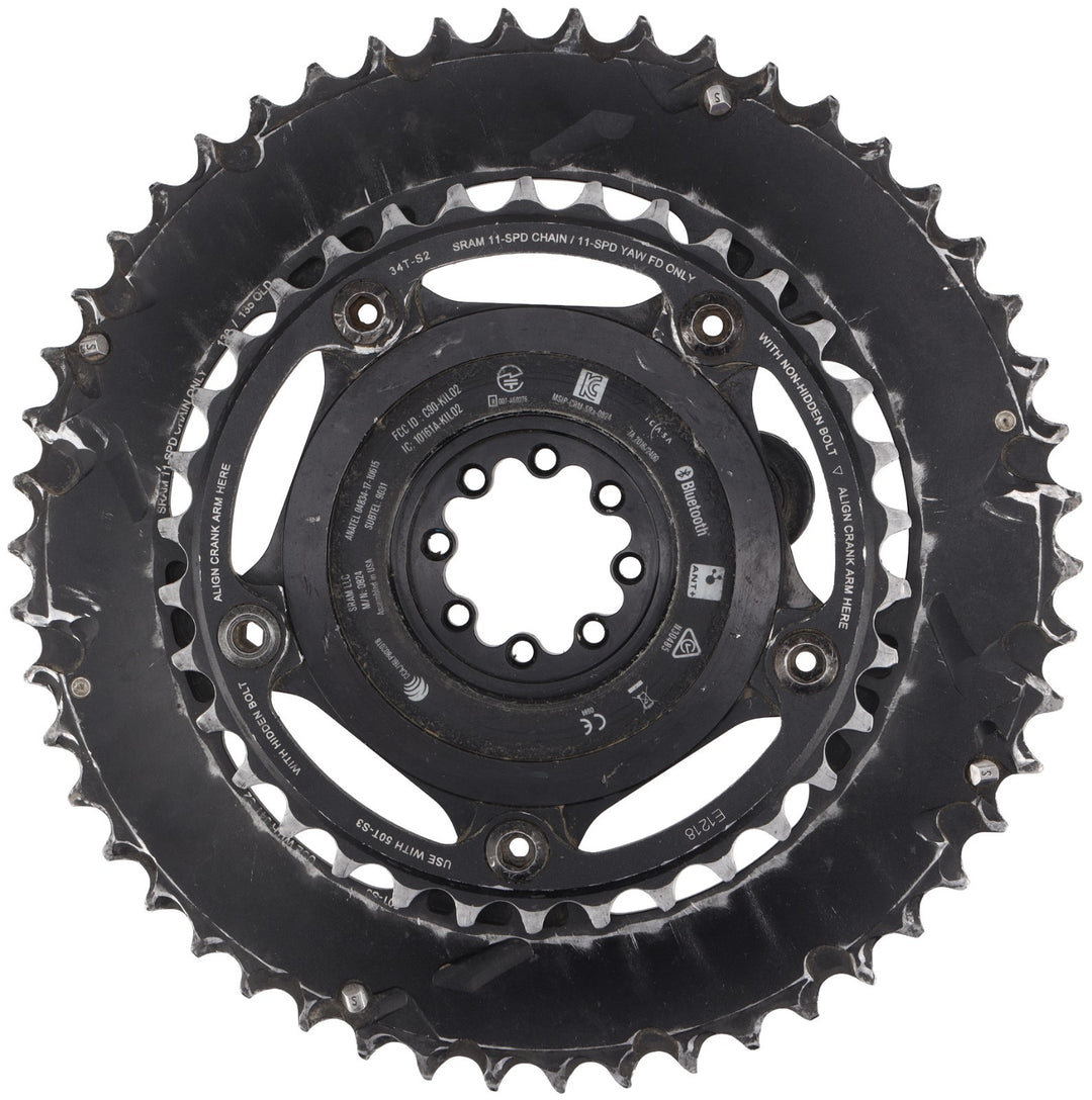SRAM Quarq DZero 2x 11s Road Bike Power Meter w Chainrings 50/34T 5-Bolt 110 BCD