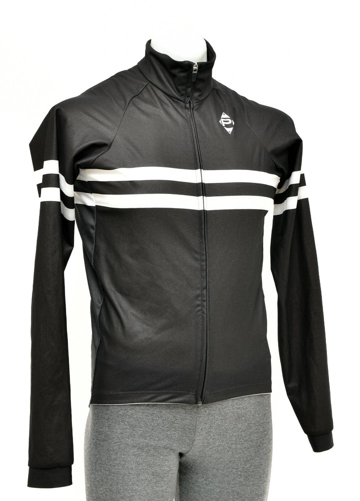 Panache Cycling Wind Jacket Men MEDIUM Black Striped Road Bike Gravel MTB Pocket