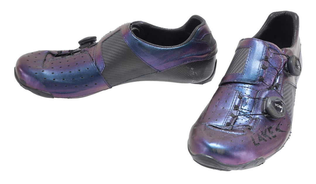 Lake CX403 Carbon Wide Road Bike Shoes EU 45 US Men 11.75 Blue 3 Bolt BOA