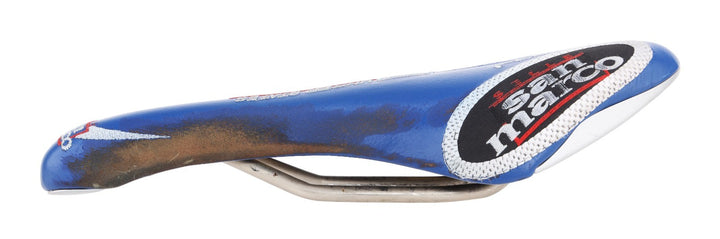 Selle San Marco Aspide Road Bike Saddle USPS Pro Team 130mm 7x 7mm BLUE CrMo