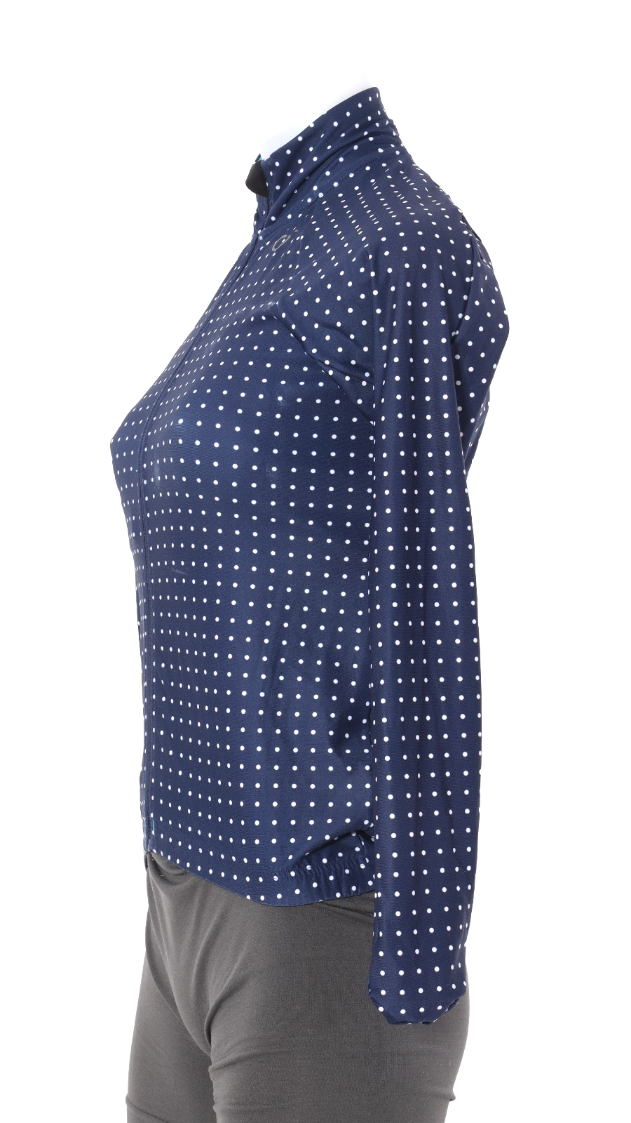 Velocio Signature Long Sleeve Cycling Jersey Women X-SMALL Blue Polka Dot Road