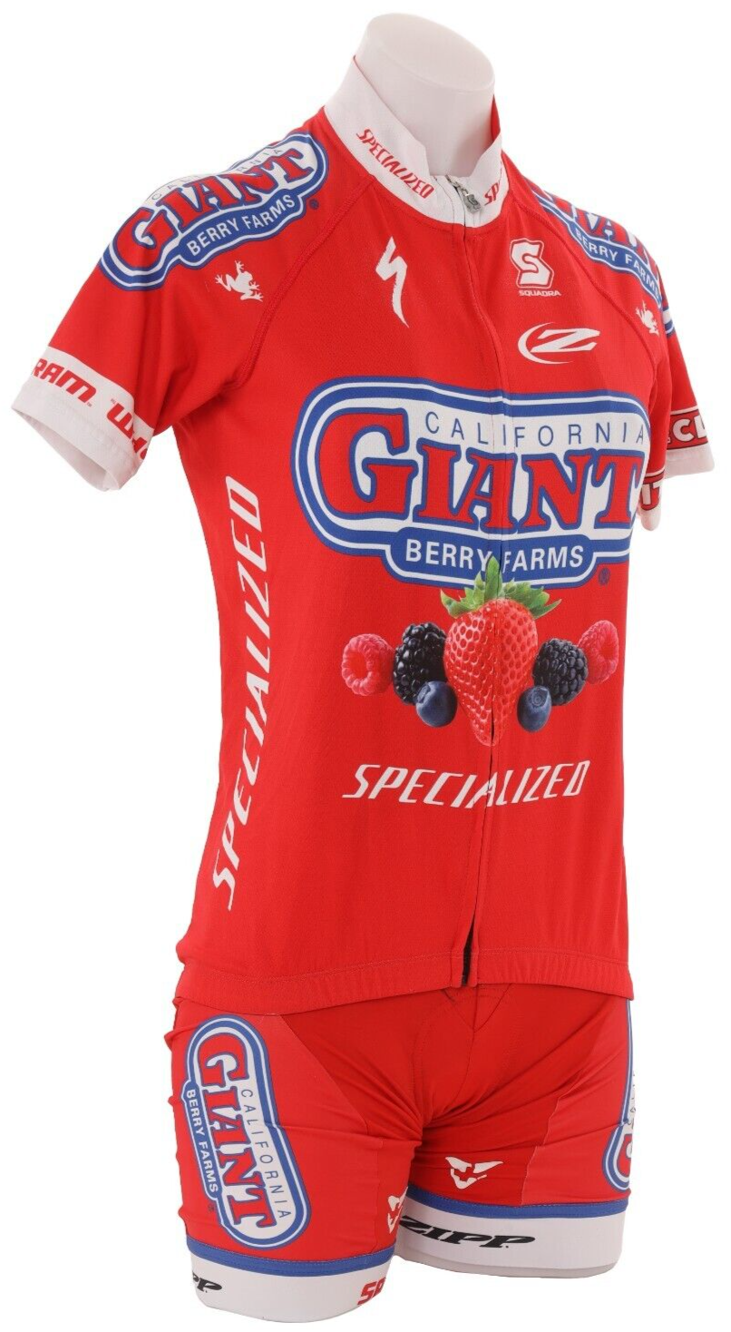 Squadra California Giant Berry Farms Short Slv Cycling Kit Women MEDIUM Jacket