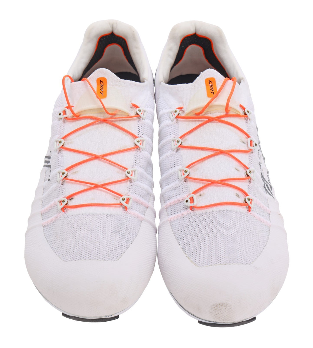 DMT Pogi's w/ NFC Road Bike Shoes EU 47 US Men 13 BOA WHITE/ORANGE 3-Bolt