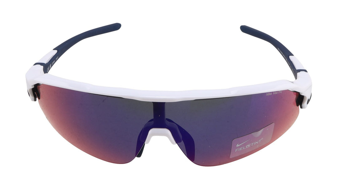 Nike Flyfree Shield Team Sunglasses Max Pro Lens WHITE/NAVY Cycling Running