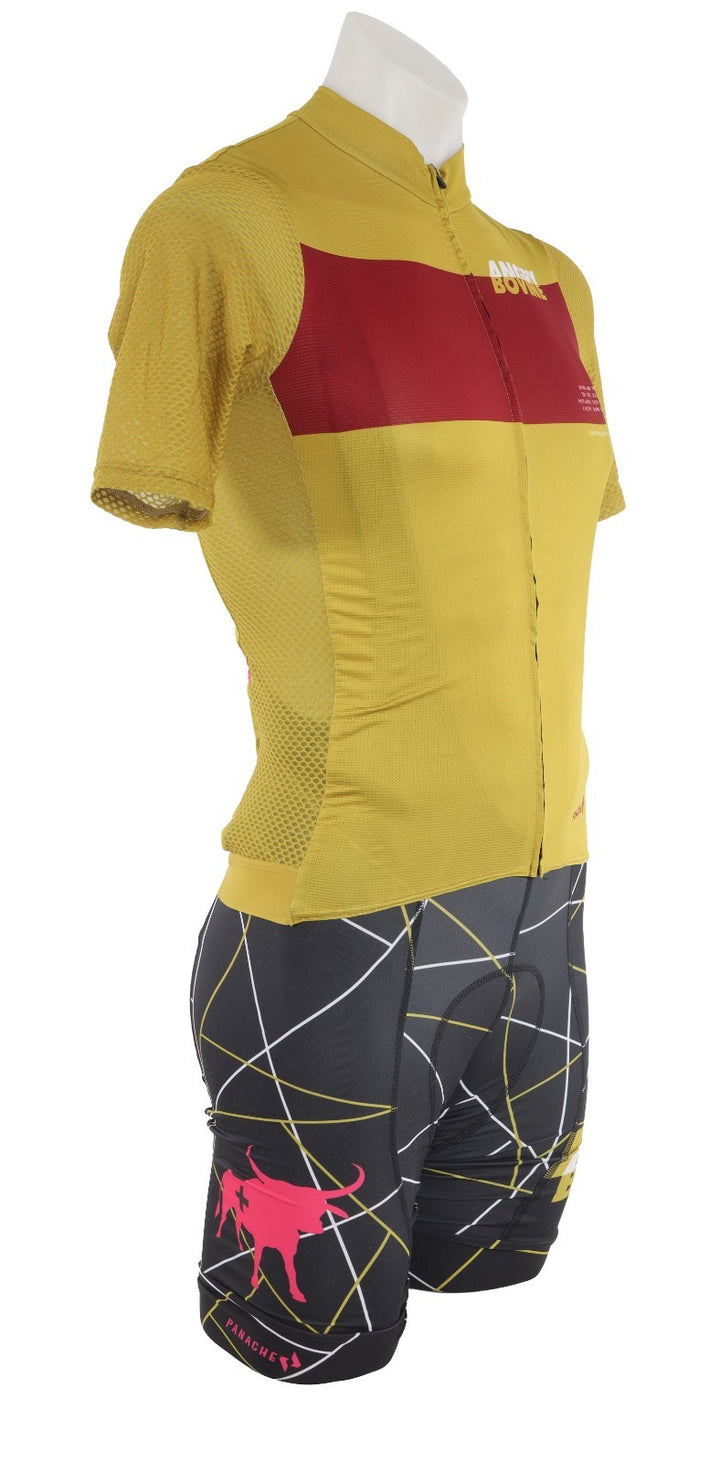 Panache Angry Bovine Short Slv Pro Air Road Cycling Kit Men S/M Mustard Gravel