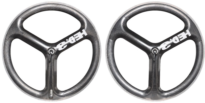 HED 3C Carbon Tri Spoke Clincher Road Bike Wheelset 700c 10 Spd QR Rim Brake TT