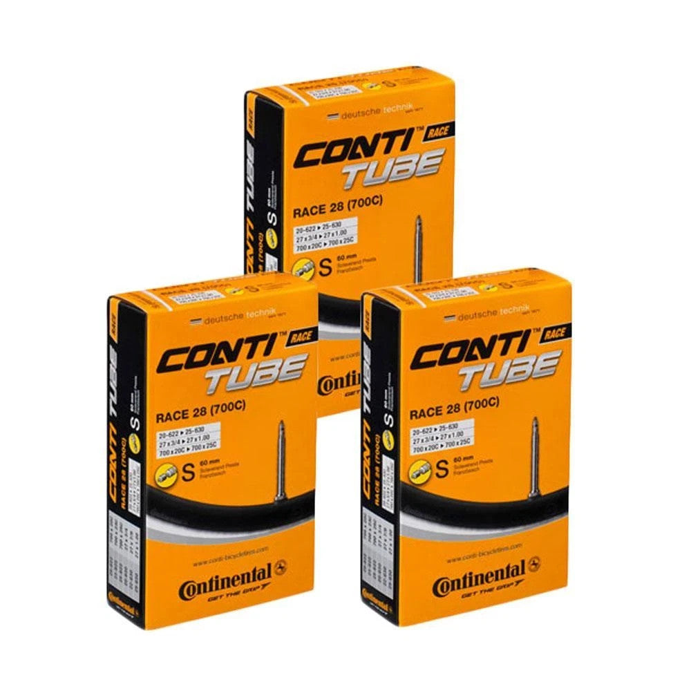 Continental Race Road Bike Inner Tube 700 x 20-25c 3 PACK 60mm Presta Tri TT