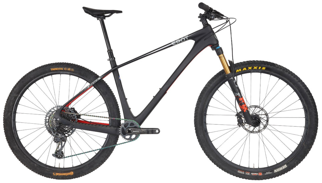 Spot Rocker Geared 29" Carbon Hardtail Mtn Bike 1x 11 Spd LG BLACK Fox SRAM 2023