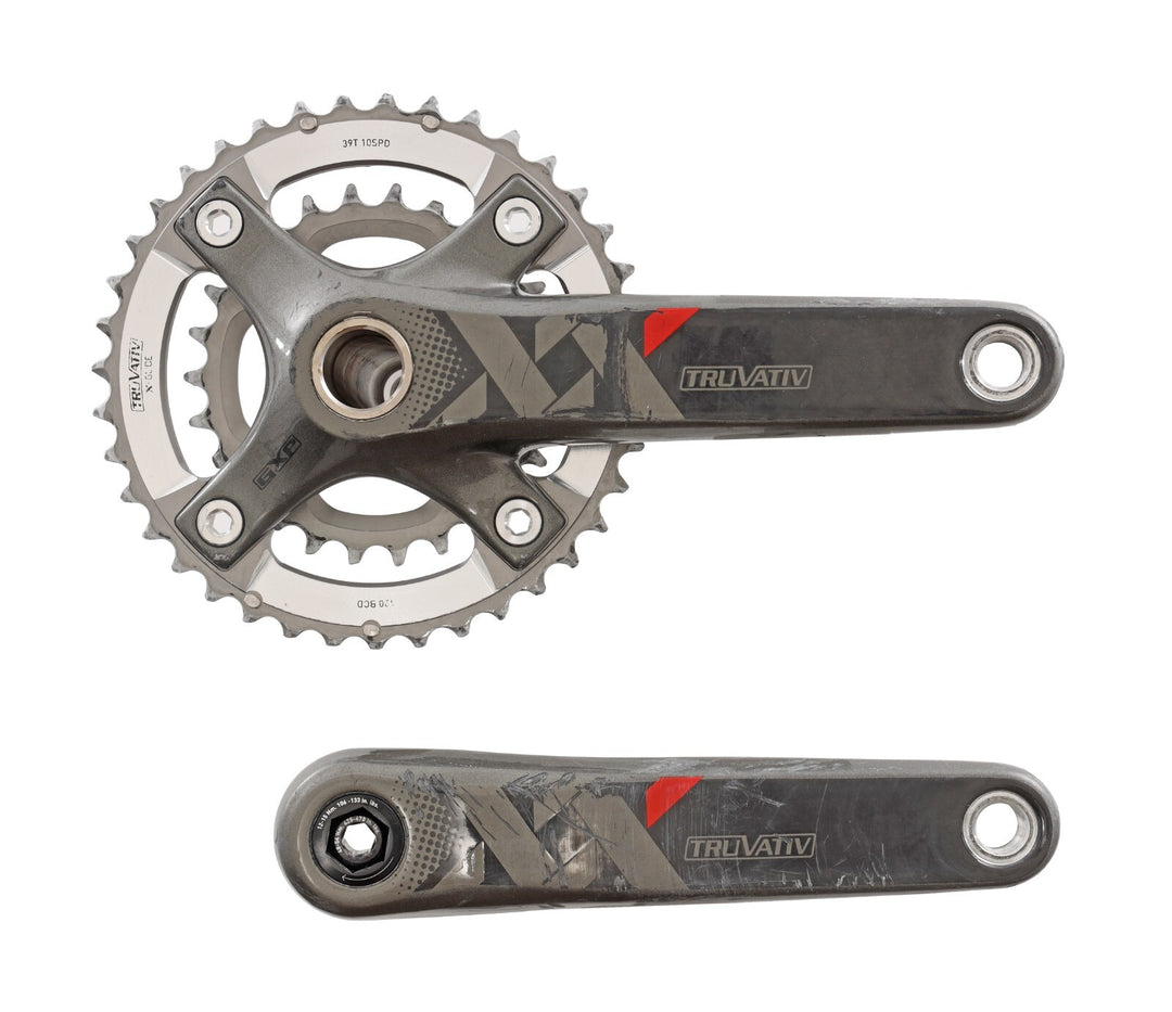 SRAM XX Carbon Mtn Bike Crankset 2x 10s 175mm 39/26T TruVativ GXP 156mm Q-Factor