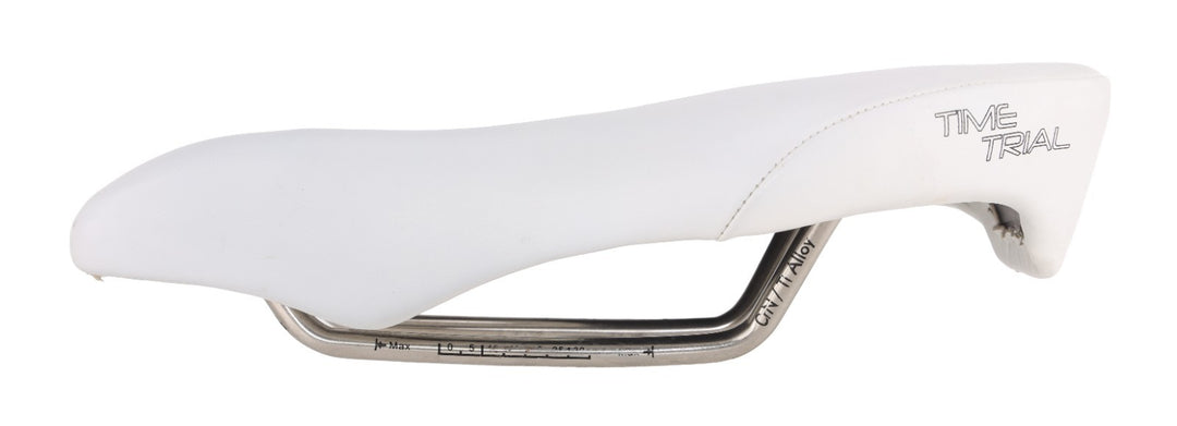 ISM Adamo Time Trial Bike Saddle 130mm 7 x 7mm Titanium WHITE Split Nose TT Tri