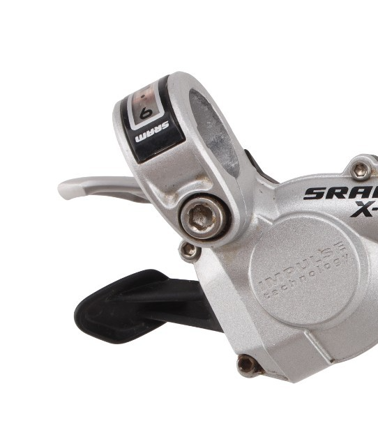 SRAM X-9 3 x 9 Spd Mountain Bike Trigger Shifter Set SILVER Vintage Impulse Tech