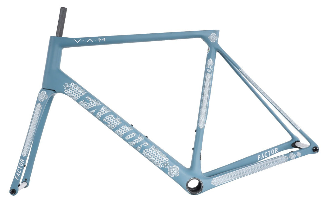 Factor O2 VAM Disc Premium Carbon Road Bike Frameset 58cm Ornate Azure 2023