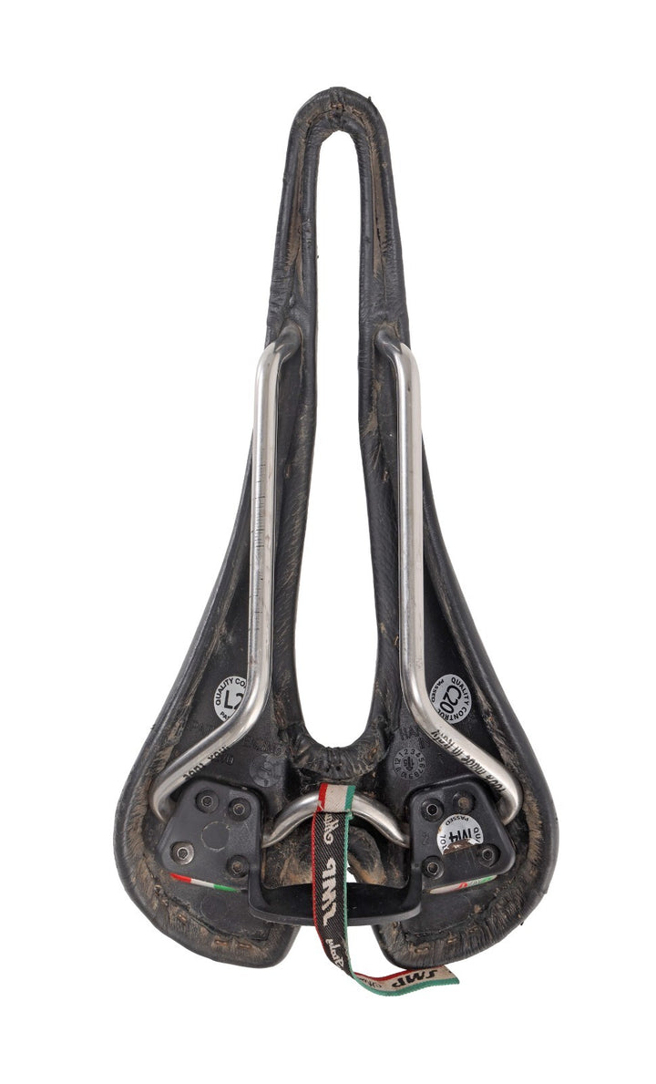 Selle SMP Stratos Road Bike Saddle 131mm BLACk 7 x 7mm Inox Steel Cutaway Italy