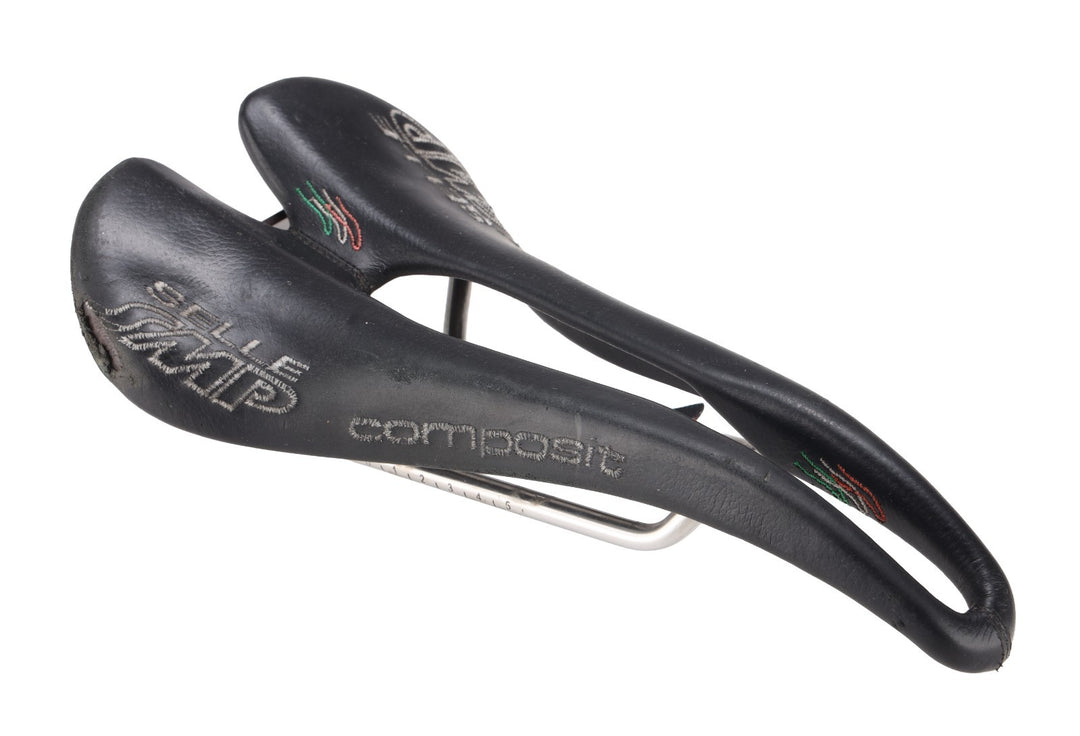 Selle SMP Composit Road Bike Saddle 129mm BLACK 7 x 7mm Inox Steel Cutaway Italy