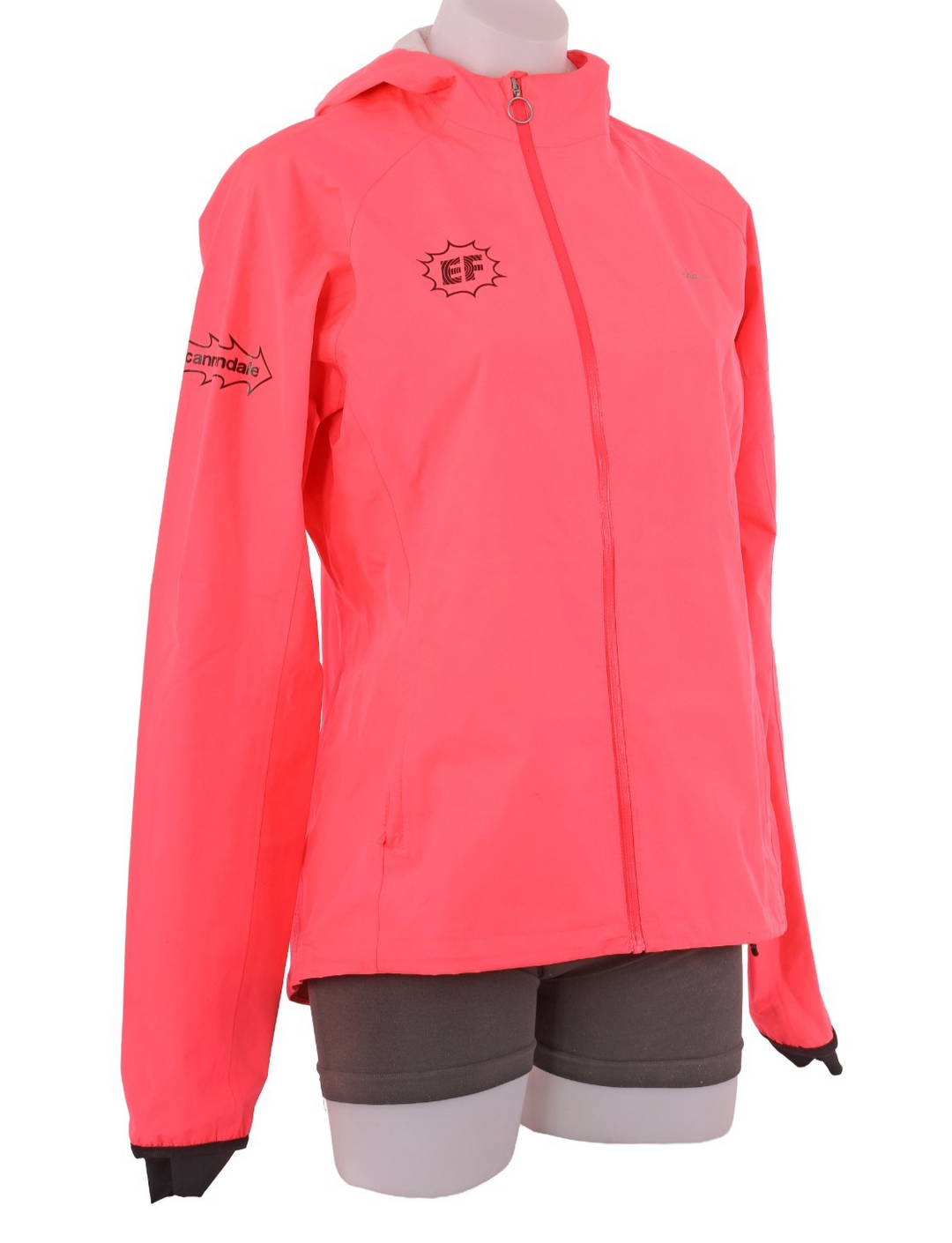 Rapha Education First Commuter Bike Hooded Rain Jacket Women MEDIUM Hi-Viz Pink