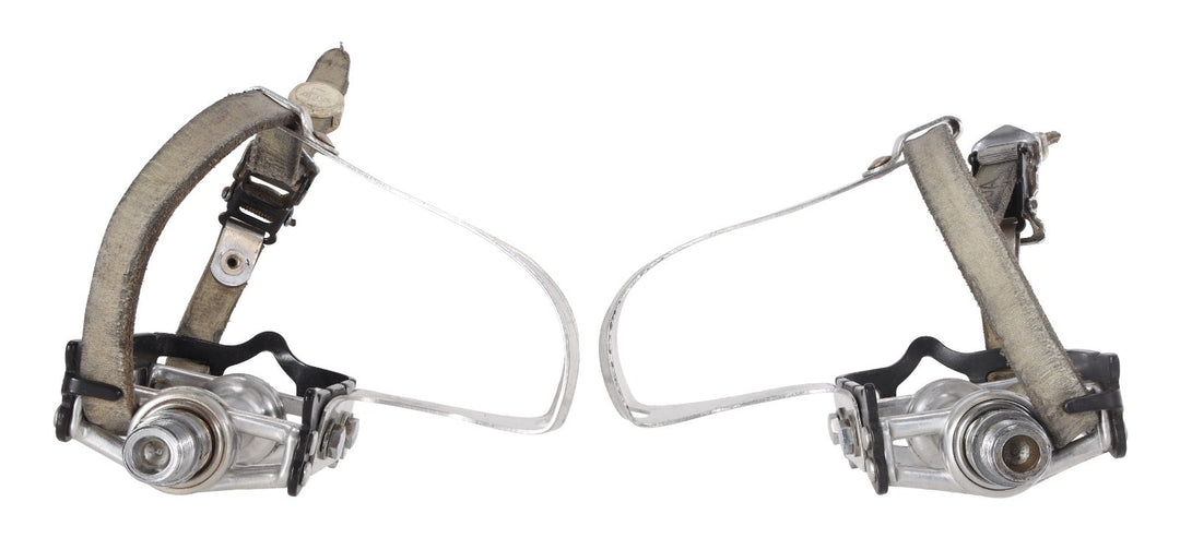 Campagnolo 1037/a Record Strada Superleggeri Road Bike Pedals 9/16" w/ Toe Clips