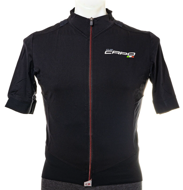 Capo Volta Short Sleeve Cycling Men's Jersey MEDIUM Black Road Race Bike Gravel