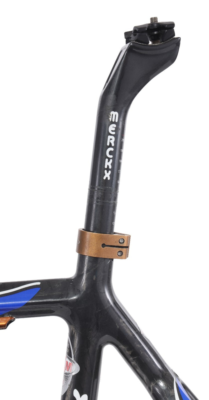 Eddy Merckx LXM Carbon Road Bike Frameset 55cm Sloping BLUE/BLACK QR Rim 2009