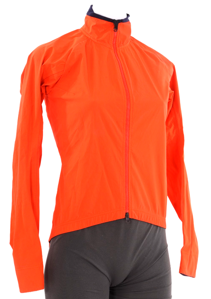 Velocio Rain Shell Cycling Jacket Women SMALL Orange Road Bike Gravel Mountain