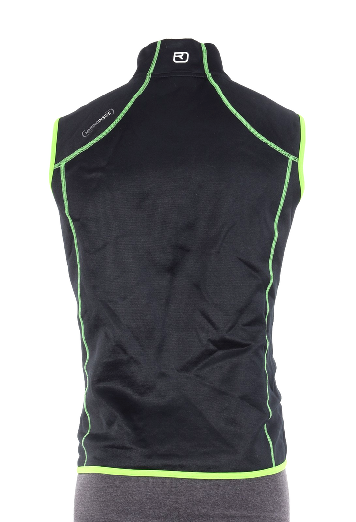 Ortovox Merino Wool Fleece Vest Men MEDIUM Black Winter Ski Tour Mountaineering