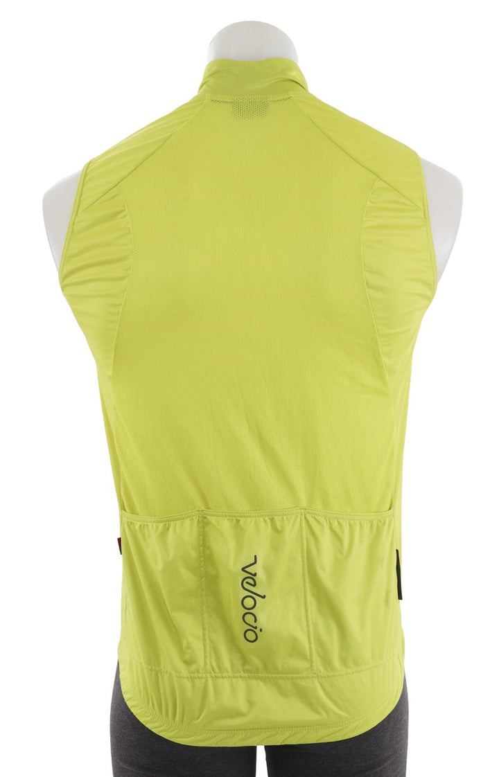 Velocio Wind Vest Men LARGE Yellow Cycling Road Bike Gravel Race Mountain Race