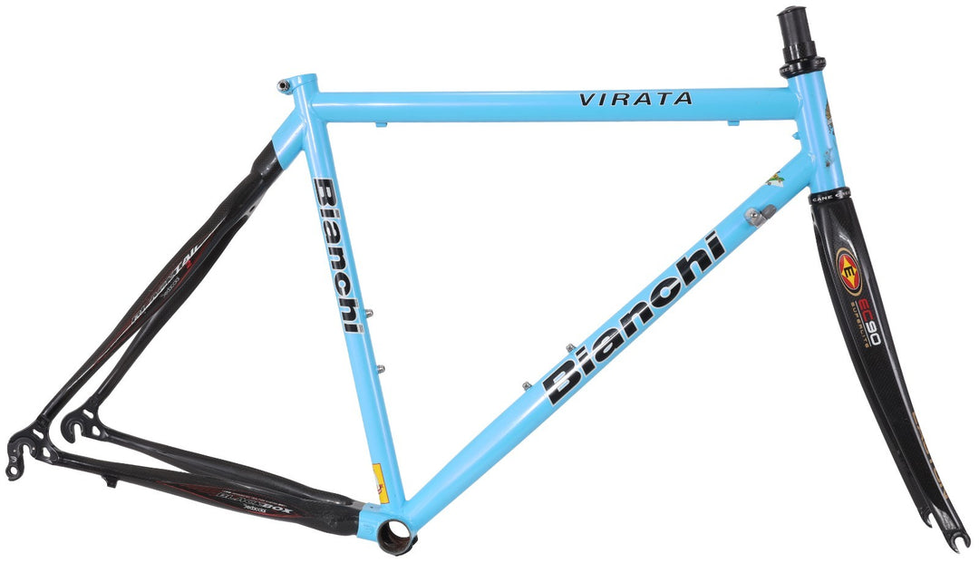 Bianchi Virata Steel Road Bike Frameset 55cm Blue 700c Easton Carbon Rear 2004