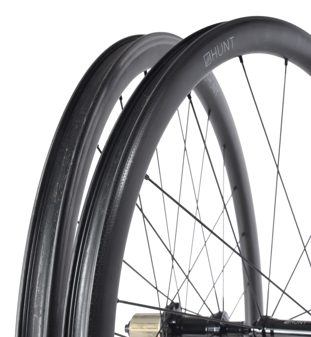 HUNT 36 Carbon Wide Aero Road Wheelset Tubeless Shimano 11s 700c QR Rim Brake CX