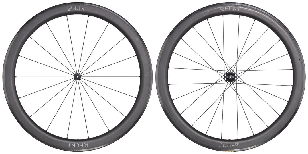 HUNT 50 Carbon Wide Aero Road Wheelset Tubeless Shimano 11 Spd 700c QR Rim Brake