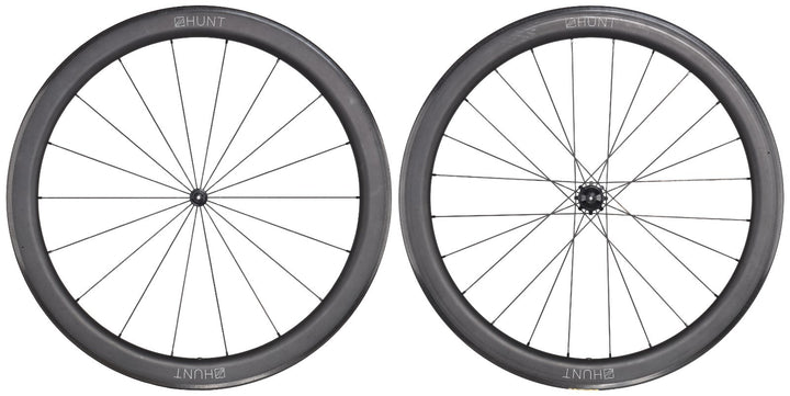 HUNT 50 Carbon Wide Aero Road Wheelset Tubeless Shimano 11 Spd 700c QR Rim Brake