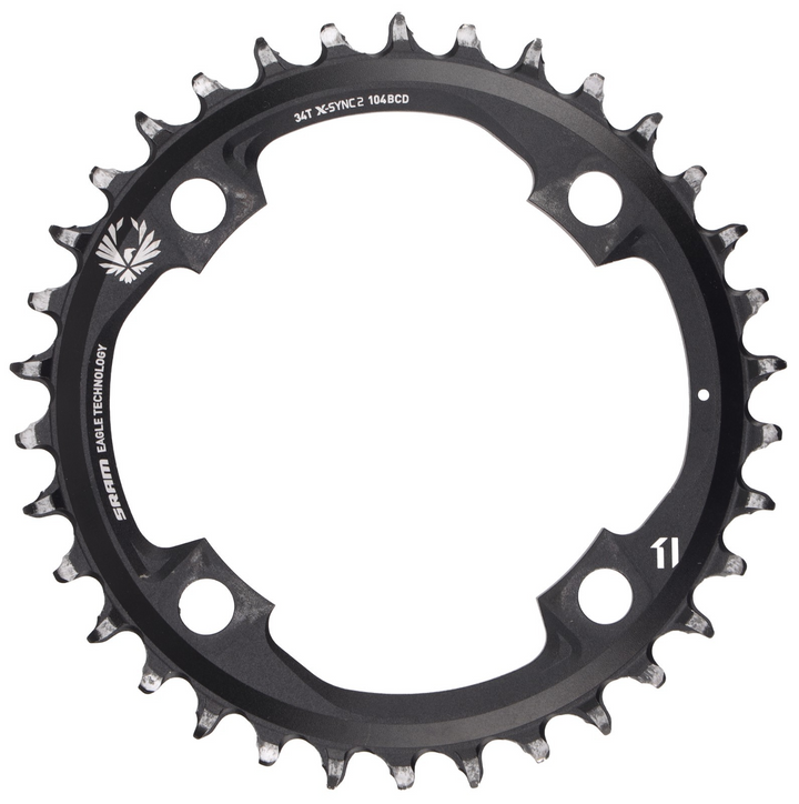 SRAM X-Sync 2 Eagle 12 Speed Mountain Bike Chainring 34T 4 Bolt 104 BCD